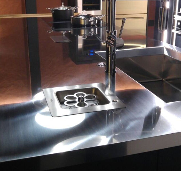 Vortex SBI built-in on stainless steel worktop